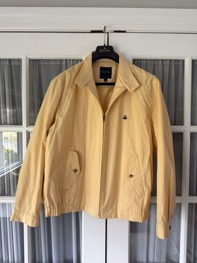 Brooks Brothers Pale Yellow Lightweight Zip Jacket Cotton